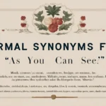 Formal Synonyms for “As You Can See”
