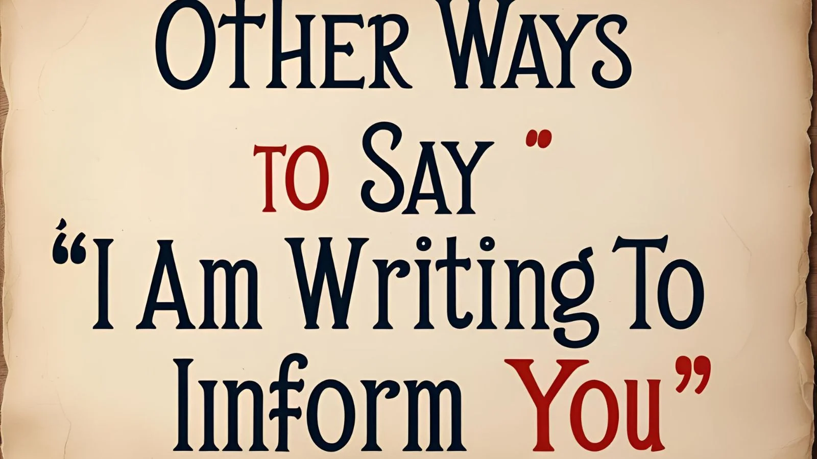 Other Ways to Say “I Am Writing to Inform You”